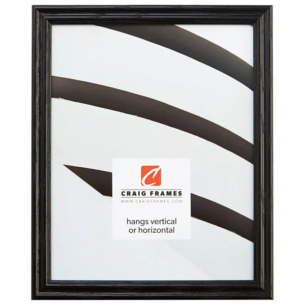 Craig Frames Wiltshire 200 - Traditional Black Hardwood Picture Frame, 5 x 29 inch