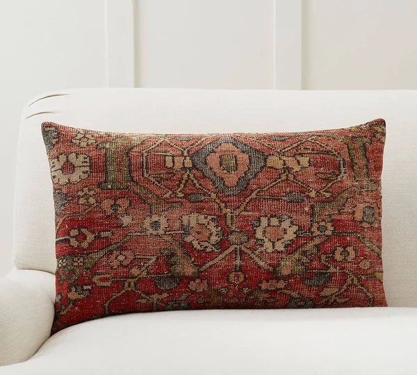 Aluma Printed Lumbar Pillow COVER, 16 x 26x22, Red Multi
