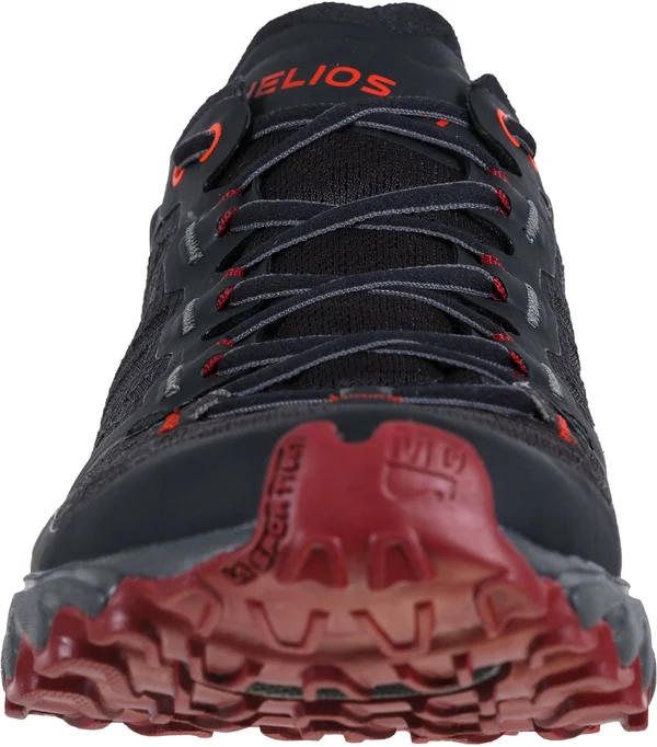 La Sportiva Men's Helios III Shoe - 41.5 - Black - Poppy