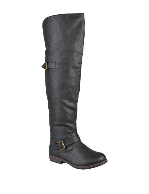 Journee Collection Kane Wide Calf Over The Knee Boot, Women's, Black, Size 7, Boots, Riding
