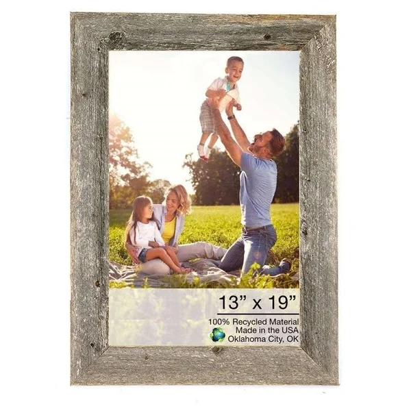 HomeRoots 17x22x22 Farmhouse Wood Picture Frame in Natural/Weathered Gray - 9000380369