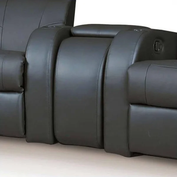 Stonecroft Furniture Daisy Street Leather Home Theater Wedge Console in Black - SF-5143-250593