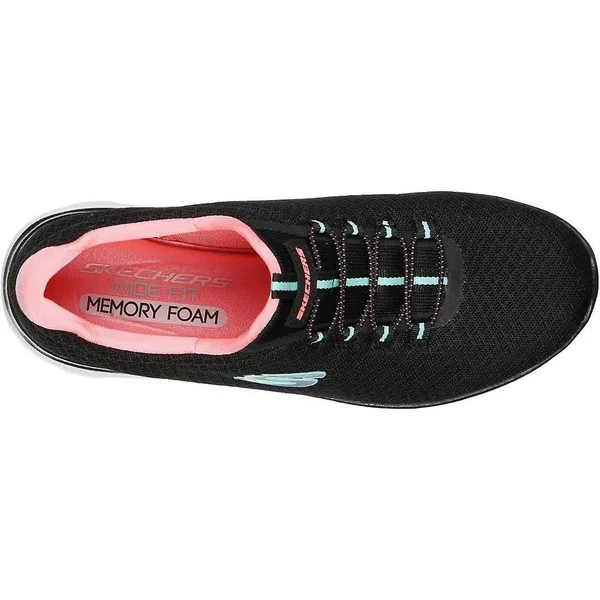 Skechers Women's Summits Sneaker - Black - Black/Pink