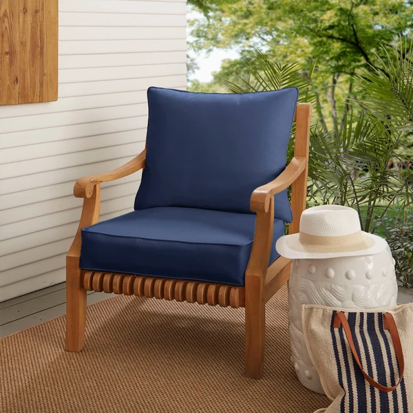 Humble and Haute Sunbrella Indoor/ Outdoor Deep Seating Cushion and Pillow Set, Size: Canvas Aruba, Blue