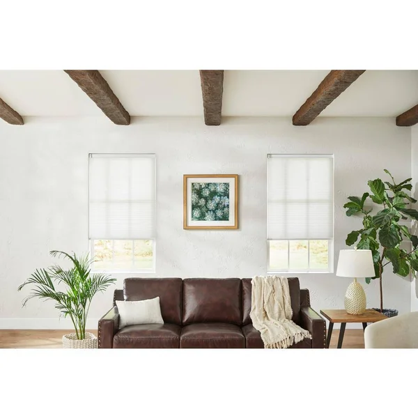 Home Decorators Collection White Cordless Light Filtering Cellular Shade - 68.25 in. W x 72 in. L (Motorization Compatible) - Whi