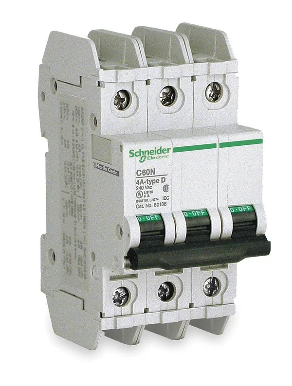 Schneider Electric 60174 3P Miniature Circuit Breaker 6A 120/240VAC
