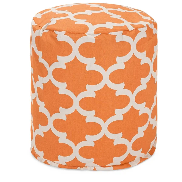 Majestic Home Goods Trellis Indoor Outdoor Small Pouf Ottoman - Peach