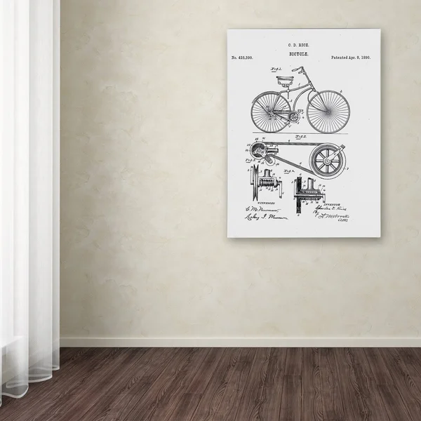 Trademark Global Claire Doherty 'Bicycle Patent 1890 White' Canvas Art
