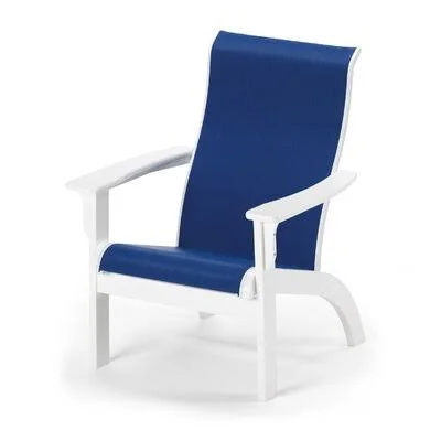 Sling Plastic Folding Adirondack Chair Telescope Casual Finish: Textured Beachwood, Fabric: Cobalt 35D