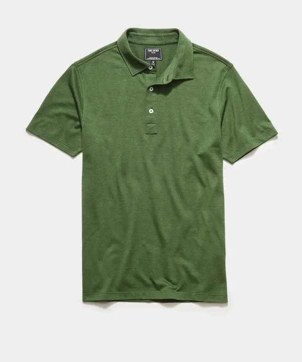 Todd Snyder Fine Pique Polo - Green - Polo Shirts