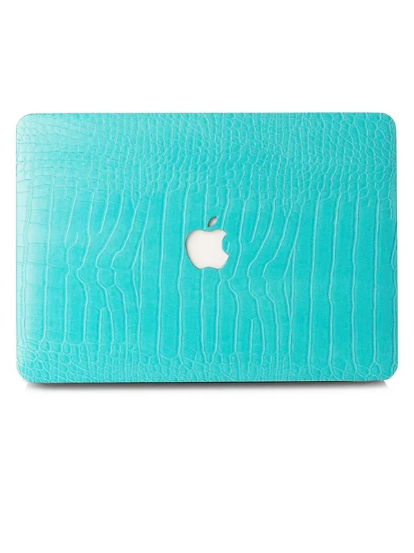 Chic Geeks Faux Crocodile MacBook Case - Sky Blue
