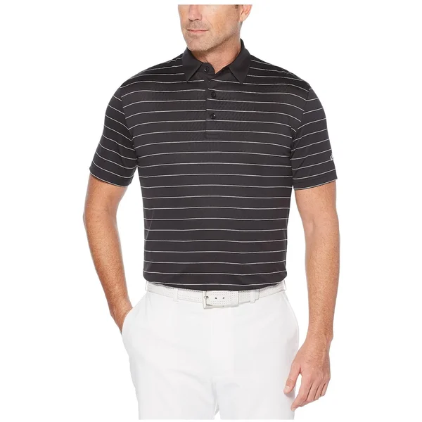 Callaway Men's Ventilated Stripe Golf Polo - Small, Black