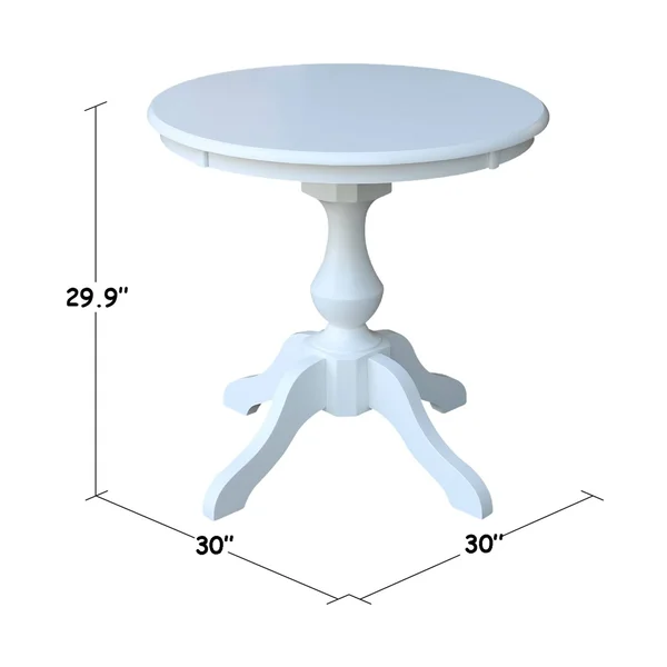 International Concepts 30x22 Round Top Pedestal Table - 40.9x22H - White