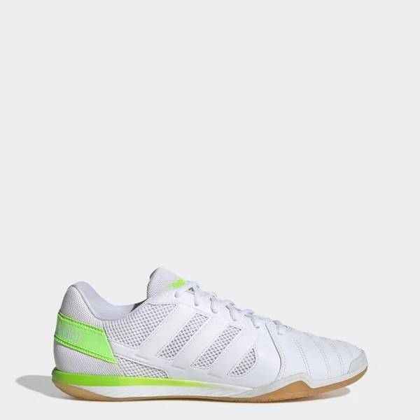 Adidas Top Sala Indoor Soccer Shoe White/White/Green - 12