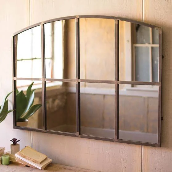 Arched Metal Wall Mirror