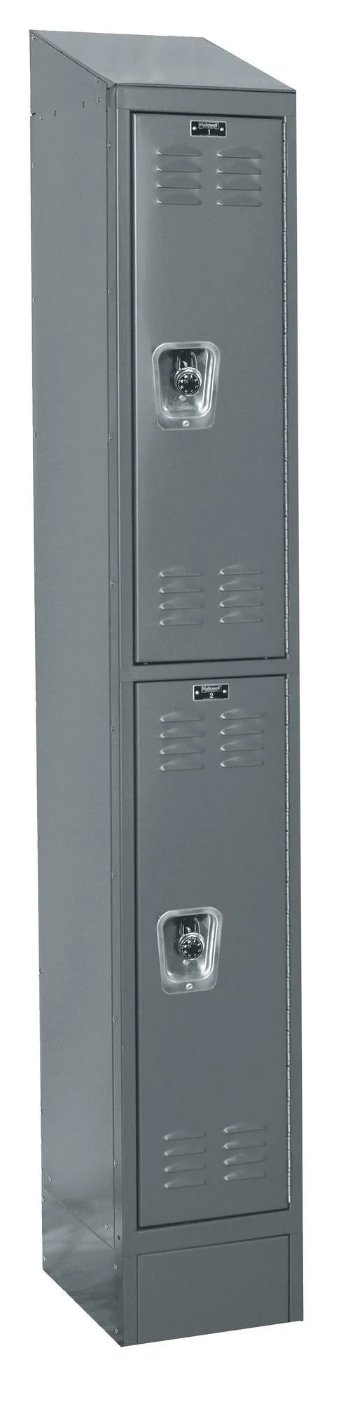 ReadyBuilt II 2 Tier 1 Wide Locker Hallowell Size: 78x22 H x 12x22 W x 18x22 D, Color: Dark Gray