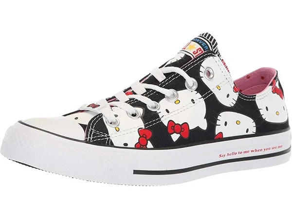 Converse Women's Chuck Taylor All Star Hello Kitty Ox Casual Shoes, Black - Size 8.5