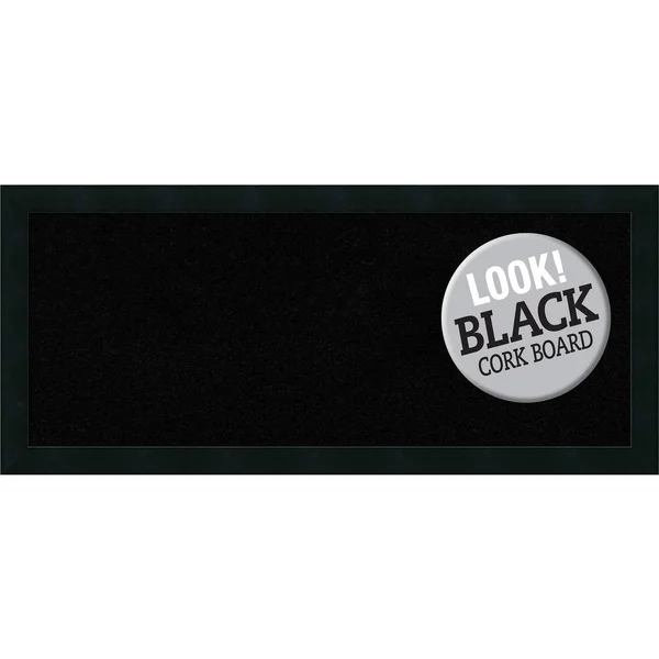 Amanti Art Mezzanotte Black Framed Cork Board