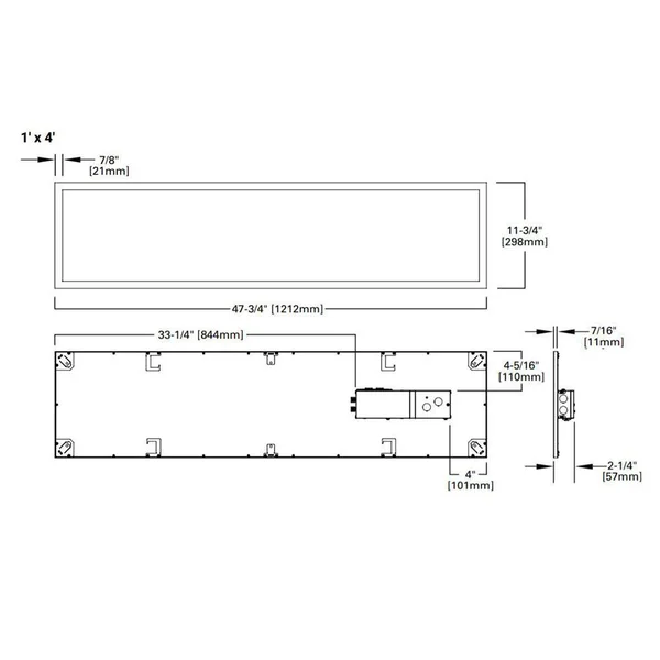 1x4 LED Flat PANEL - 30/35/40K by Metalux 14FPSL1SCT3