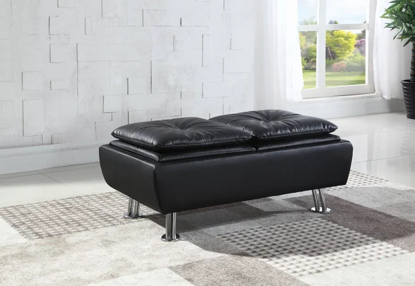 Coaster Furniture Dilleston Contemporary Black Ottoman