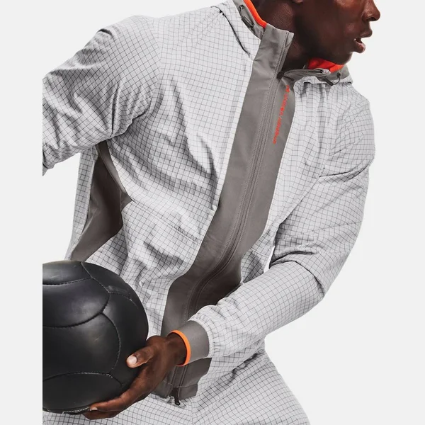 Under Armour Men's Rush Woven Legacy Windbreaker - Gray - LG