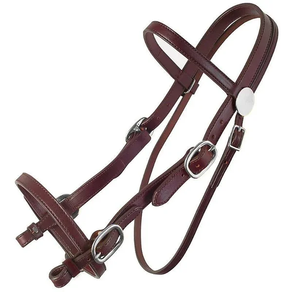 Tucker Plantation Headstall w/Chrome Horse Brown