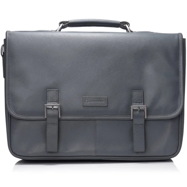 Alpine Swiss Genuine Leather 15.6” Laptop Briefcase Flap Over Messenger Bag - 16" x 12.5" x 4"