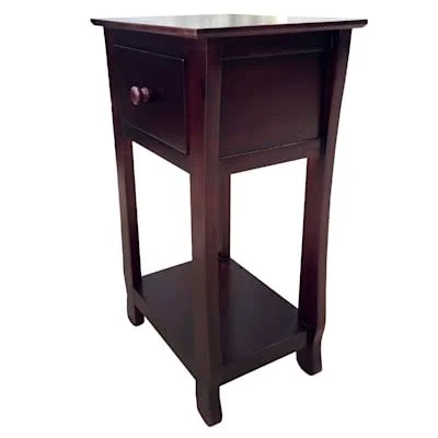 at Home One Drawer Thick Leg Table Brown, 15.7x22L x 26.3x22H x 11.8x22W