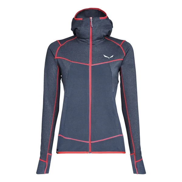 Salewa Puez Hybrid Pl Hoodie Fleece Blue Greyish Red Women - XXL