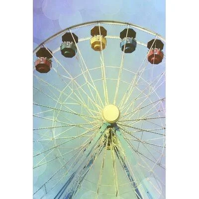 Rainbow Ferris Wheel I by Sylvia Coomes Graphic Art Print on Canvas Ebern Designs Format: Gold Framed, Size: 31.50x22 H x 21.50x