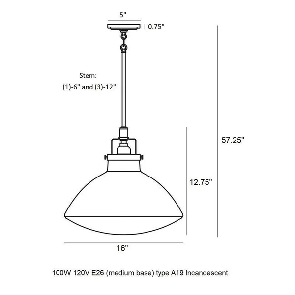 Sea Gull Lighting 6514501-962 Belton Pendant Light Brushed Nickel