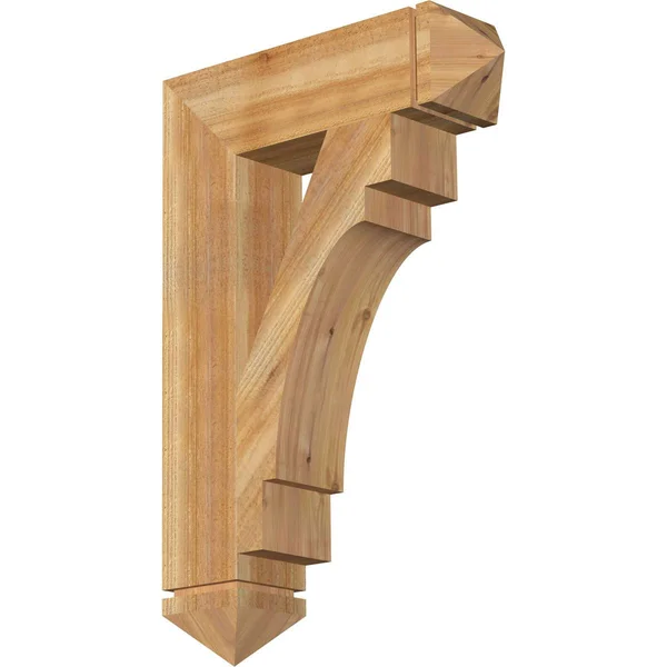 Ekena Millwork 6x22W x 24x22D x 36x22H Merced Arts & Crafts Rough Sawn BRACKET, Western Red Cedar