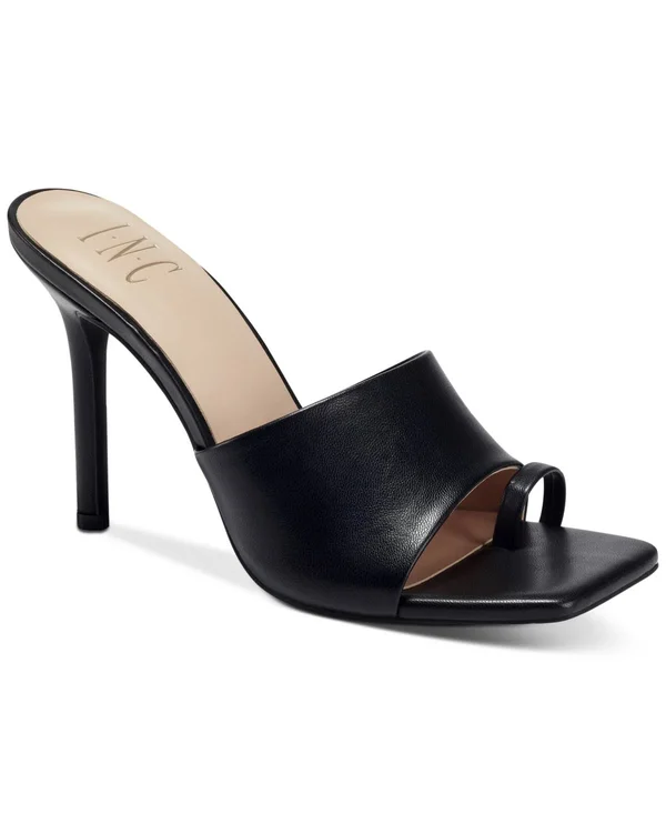 Inc Friskee Slide Sandals - Created for Macy&s - Black Smooth