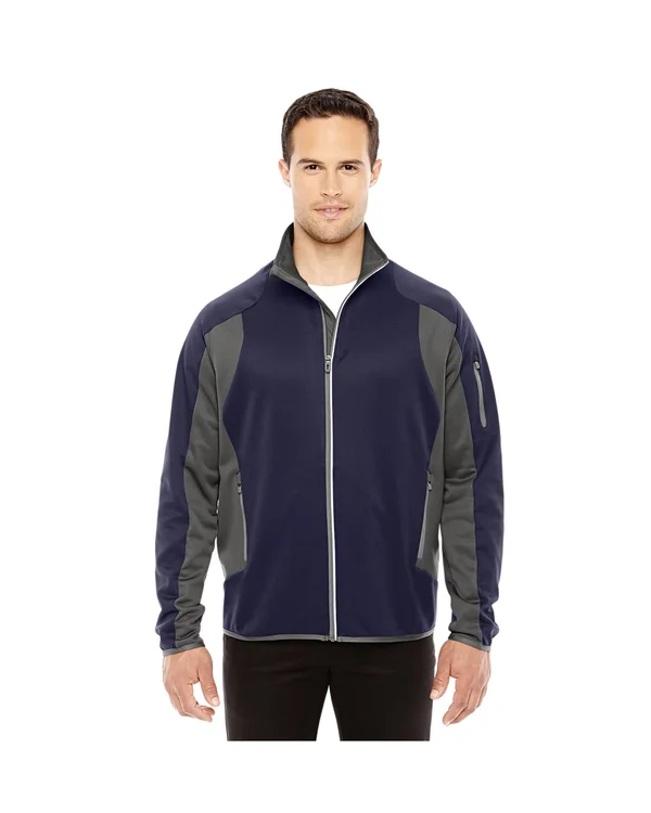 North End 88230 Men's Motion Interactive Colorblock Performance Fleece Jacket - Navy/ Dk GRP 007 - XL