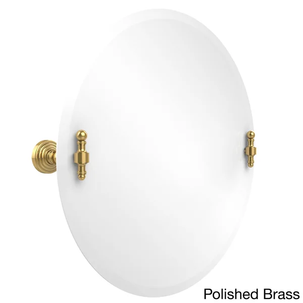 Allied Brass Frameless Round Tilt Mirror Beveled Edge Antique Pewter