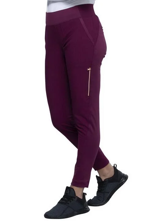 Cherokee Statement Mid-Rise Tapered Leg Pull-On Pant - CK175, M, Wine