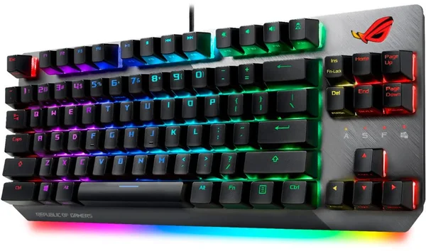 Asus Gray & Black ROG Strix Scope TKL Wired Gaming Mechanical Cherry MX Red Switch Keyboard with Aura Sync Lighting - Each