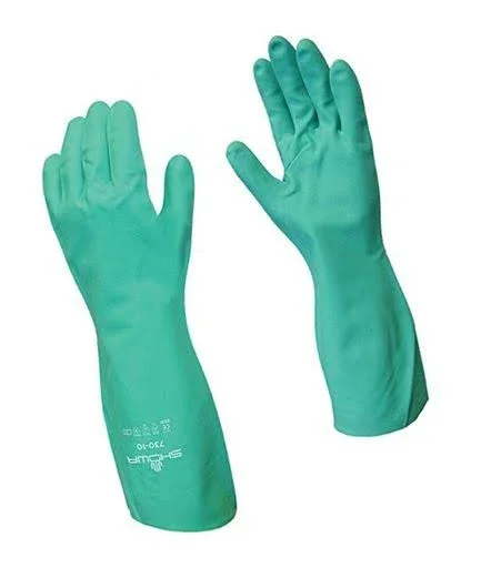 Showa 730 Nitrile Cotton Flock-Lined Chemical Resistant Glove, ... Free Shipping 730-09