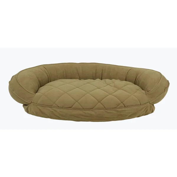 Carolina Pet Company Microfiber Quilted Bolster Bed with Moisture Barrier Protection Sage