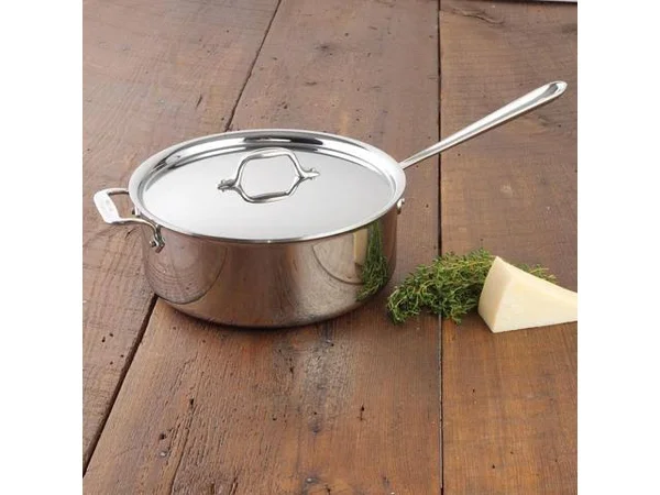 All-Clad Stainless Steel 6 qt Deep Saute Pan with Lid