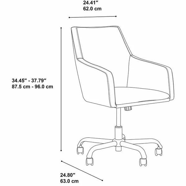 Office by Kathy Ireland Method Mid Back Leather Box Chair in Brown - Bush Furniture MTCH2401BRL-Z