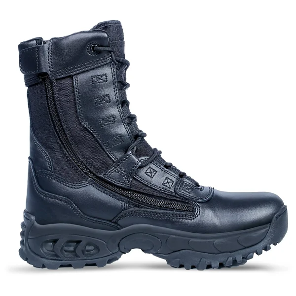 Ridge Footwear 8010st Men's Air-Tac Ghost Zipper Steel Toe Tactical Boots - Size: 7.5, Black