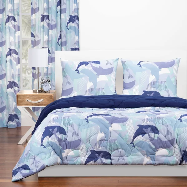 Crayola LLC Life&s Porpoise Reversible Comforter Set, Size: Full/Queen, Blue
