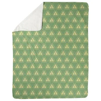 Minimalist Trees Fleece Blanket East Urban Home Size: 30x22 W x 40x22 L, Color: Green/Gold
