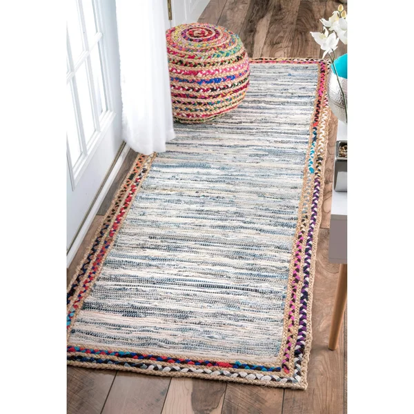 nuLOOM Braided Darline Light Blue 6& x 9& Area Rug