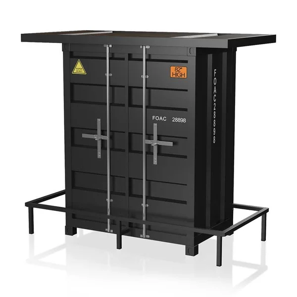 Furniture of America Lionna Contemporary Metal Bar Table in Black