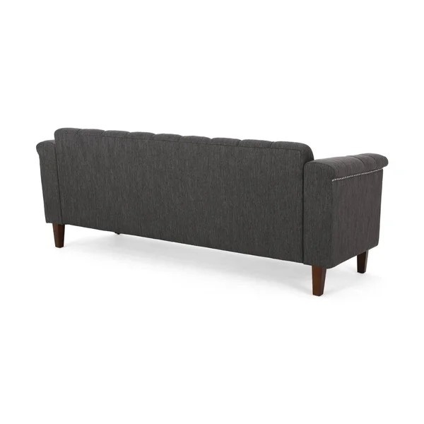 Shahmeer Contemporary Channel Stitch Fabric 3 Seater Sofa - Beige