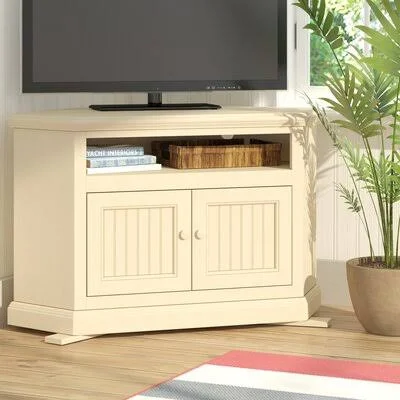 Didier Corner TV Stand for TVs Up to 43x22 World Menagerie Door Type: Plain Glass - Color: Antique Black