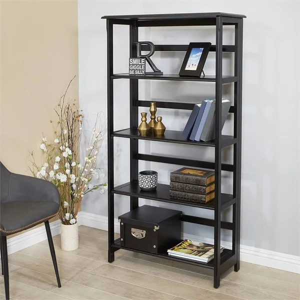 Osp Home Furnishings Brookings 5 Shelf Bookcase - Black (BKS275-BK)