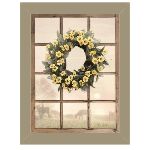 Country Gazing by Lori Deiter, Ready to Hang Framed Print, Taupe Window-Style Frame